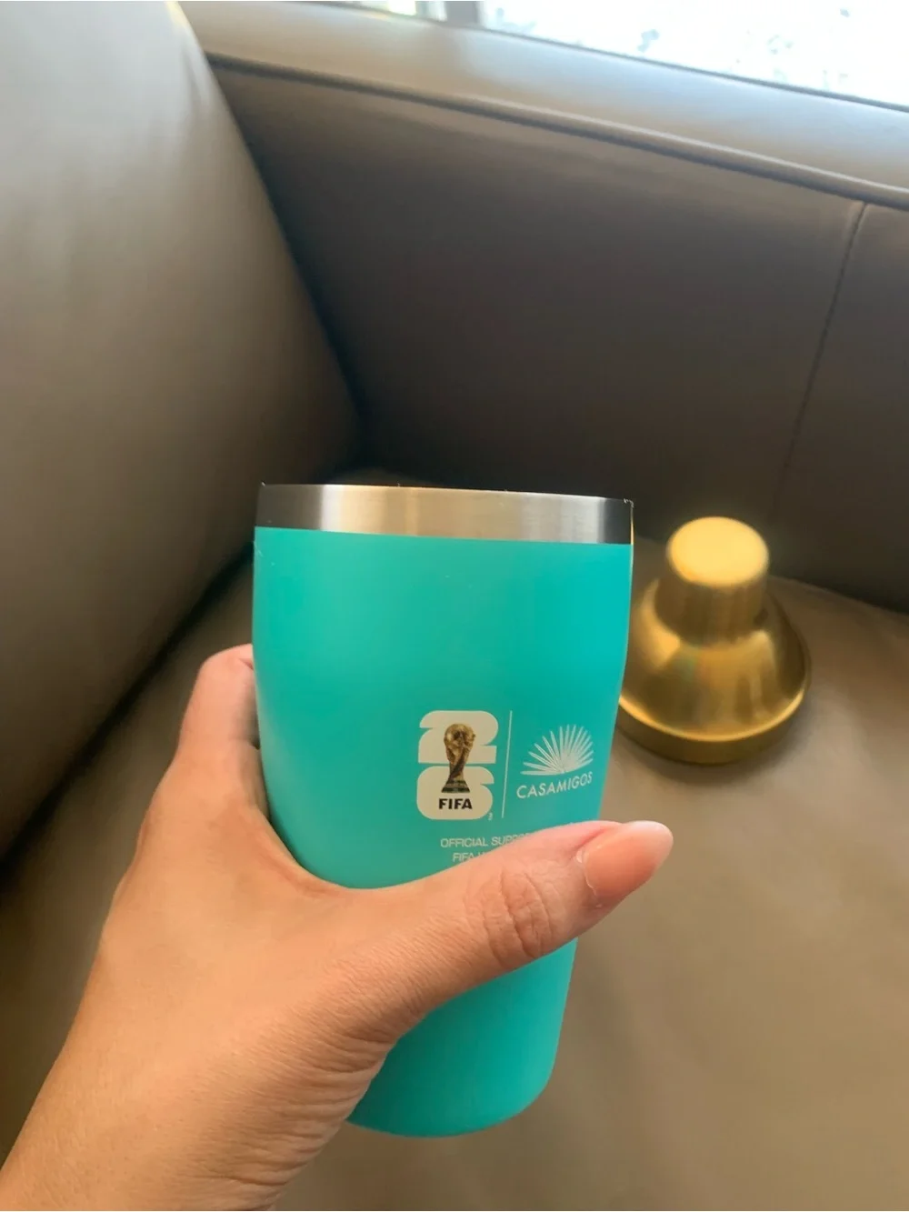 FIFA World Cup 2026 Turquoise and Gold Stainless Cocktail Shaker by Casa Amigos